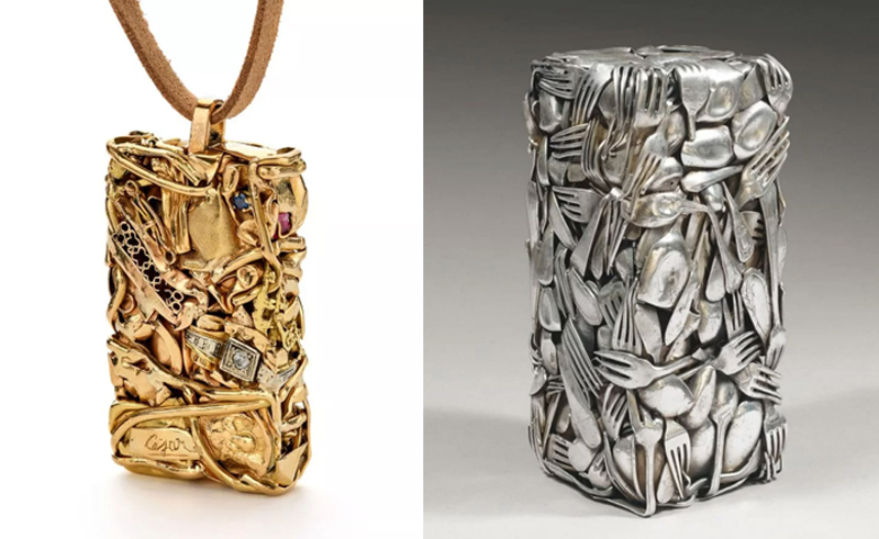 Подвеска по мотивам работ Сезара БАЛЬДАЧЧИНИ и компрессия из вилок